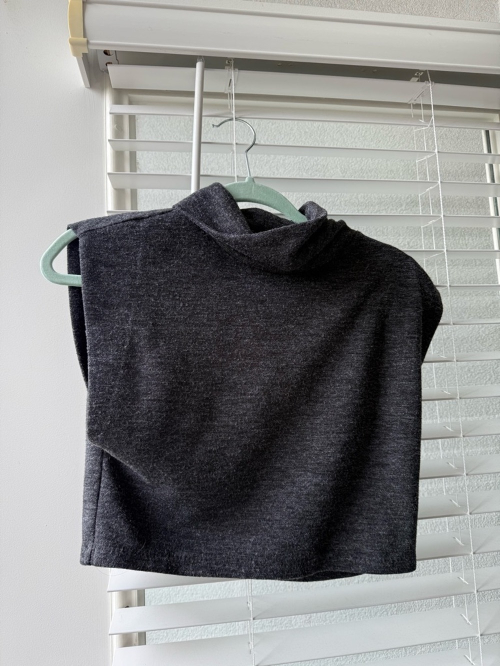 Zara Dark Charcoal Sleeveless Turtleneck Top